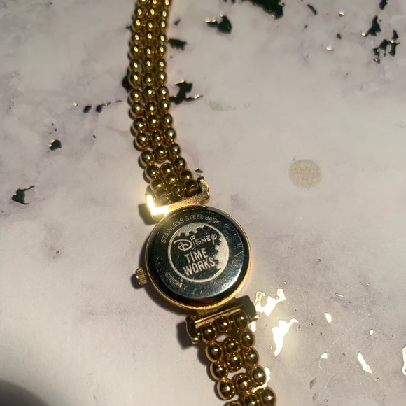 VINTAGE MICKEY MOUSE DISNEY TIME WORKS LADIES LINK WATCH Gold Bracelet - Picture 3 of 7